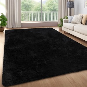 4x6 Ultra Soft Plush Carpet ¨C Navy Blue Fluffy Washable Area Rug ¨C Non-Slip Kids Room Rug Cozy Throw for Boys Girls Dorm Decor - 1 of 4