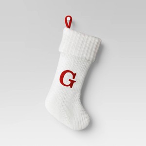 Knit Monogram Christmas Stocking White - Wondershop™ - 1 of 3