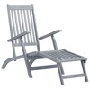 vidaXL Patio Deck Chair with Footrest and Cushion Solid Wood Acacia - 2 of 4