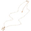 Anna-Kaci Silver Bow Pendant Fashion Necklace with Pink Gemstone Accents - 3 of 4