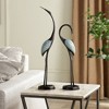 SPI Home Crane Song Brass Sculpture – 20" Elegant Bird Figurine with Polished Finish for Tabletop, Mantel, or Shelf Display - 2 of 3