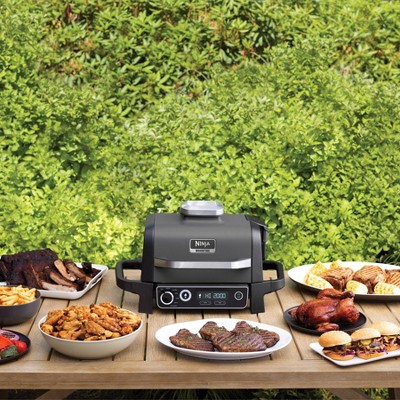 Ninja 7-in-1 Woodfire Electric Outdoor Grill & Air Fryer ,Black
