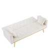 Futon Sofa Bed, Convertible Sleeper Couch Bed With Adjustable Armrests And Backrest, Loveseat Sleeper Bed With 2 Pillows - 4 of 4