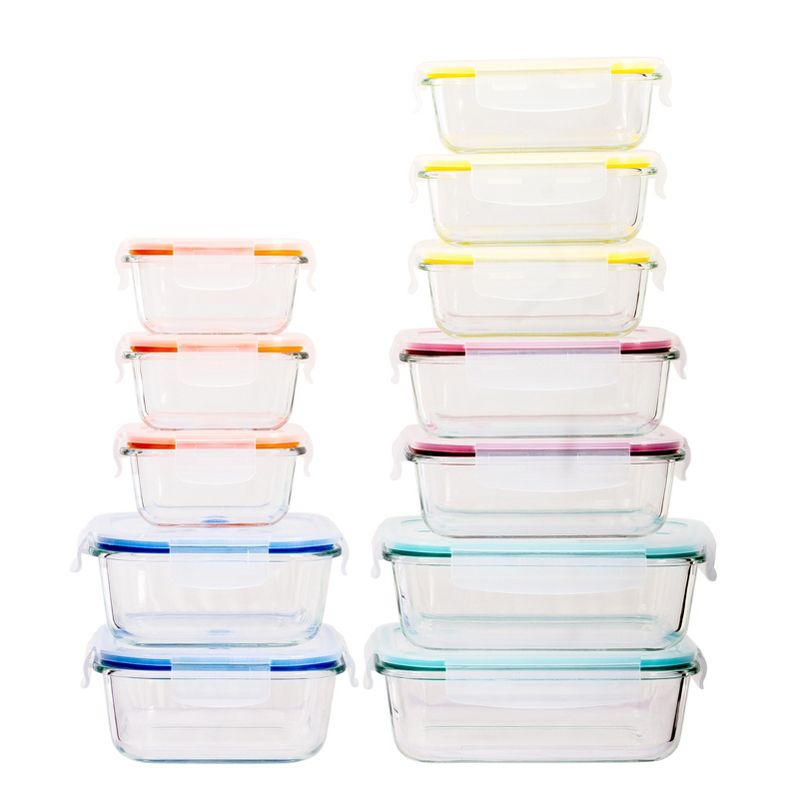 Lexi Home Durable Borosilicate Glass 12-Piece Food Storage Container Set, 1 of 7