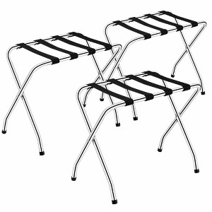 Costway Folding Luggage Rack Chromed Metal Suitcase Holder Shelf for Home Hotel - 1 of 4