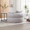 CAVINAS Swivel Bean Bag Chair, Velvet Fabric Sofa Chair with 3 Pillows and Wheels, Comfy Accent Chair for Living Room, Bedroom - 3 of 4