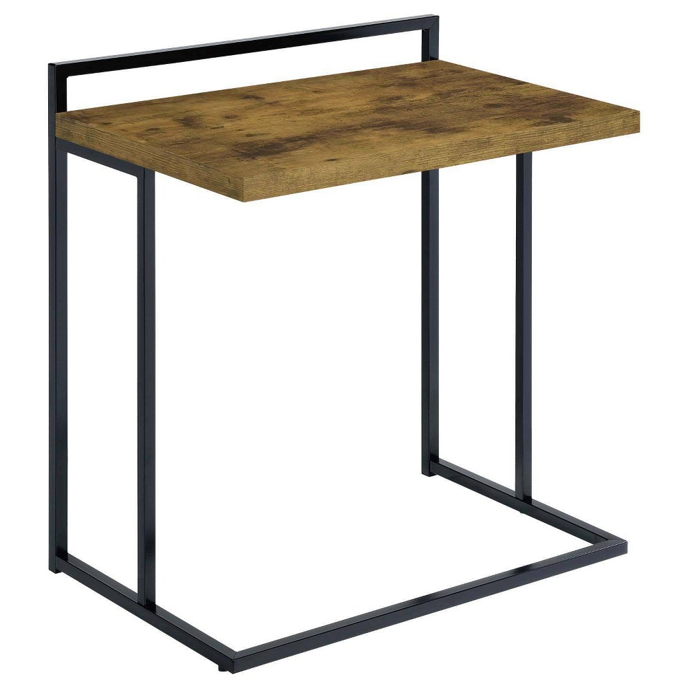 Photos - Coffee Table Coaster Dani Modern Rectangular Wood Side Table with Metal Base Antique Nu