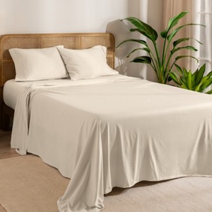 Bare Home Organic Cotton Jersey Sheet Set - 1 of 4