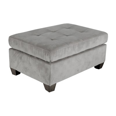 1pc Ottoman Tufted Detail Taupe Microfiber Upholstered Modern Living Room Furniture