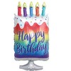 LoonBalloon 30 Inch Rainbow Cake Holographic Birthday Balloon with 4 latex balloons- Festive & Fun - 2 of 3