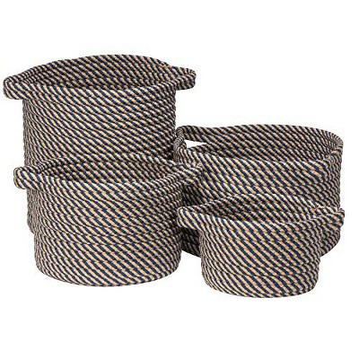 Colonial Mills Homestead 4-Piece Basket Set - Denim 100% Polypropylene Round