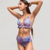 Anna-Kaci Swim Women's Ruffle Trim Swirl Print Halter Bikini Set with High Waist Bottoms - 4 of 4