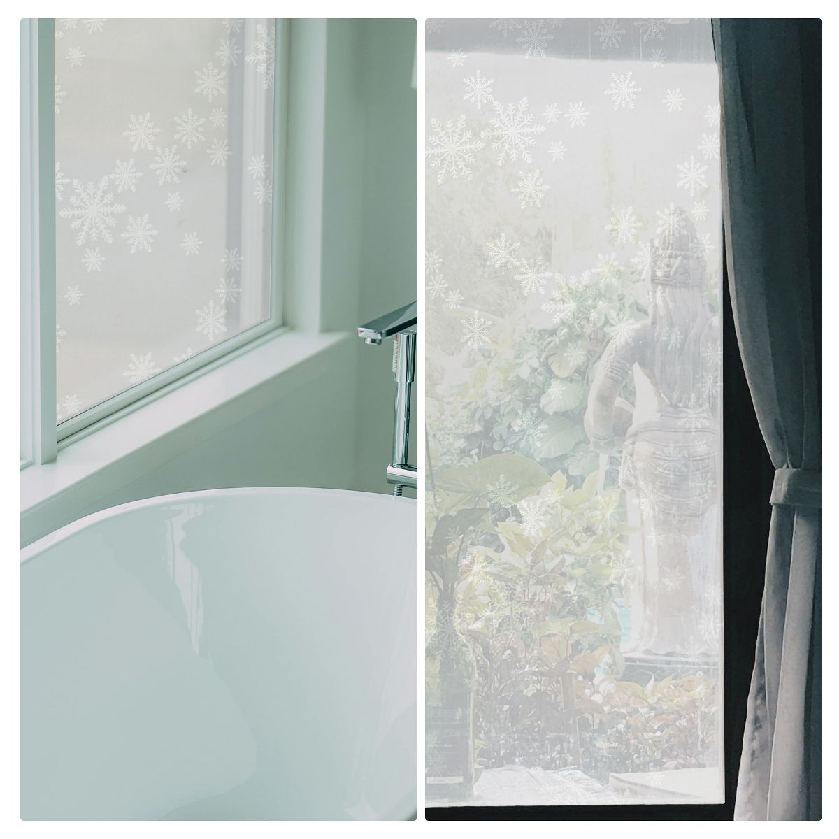 Unique Bargains Snow Pattern Window Privacy Film 39.37"L x 17.72"W Clear 1 Pc - thumbnail 5