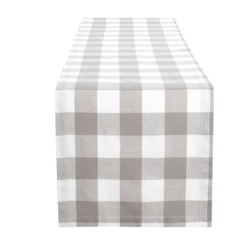 Grey and white clearance table runner