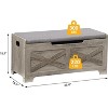 Retro Wooden Storage Chest with 2 Safety Hinges, Loads 300 lb, Easy Assembly, Storage Ottoman Bench for Bedroom Entryway Living Room - 4 of 4