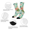 Flowers Palm Pattern Women Printed Crew Socks Funny Funky Socks Soft Polyester Novelty Gifts for Artists Men - 4 of 4