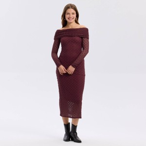 Women's Off the Shoulder Lace Midi Dress - A New Day™ - 1 of 3