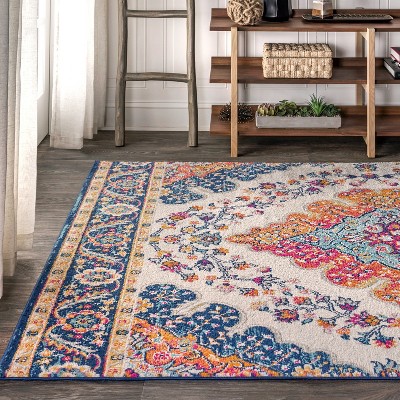 Urban Retreat Boho Vintage Medallion 3' x 5' Blue Area Rug