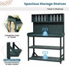 YOOCOZZ  65" Rustic Potting Bench with Shelves and Side Hook - 2 of 4