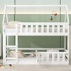Kumasinova Twin-Over-Twin House Bunk Bed with Fence & Door – Solid Pine Wood Bed Frame, Playful Under-Bed Space, Bunk Bed for Kids' Bedrooms - 2 of 4