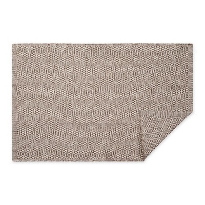 Leather Brown Diamond Handwoven Cotton Throw Rug 2x3 Ft