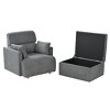 PAGED Modern Accent Chair, PU Leather Arm Chair with High Backrest, Living Room Reading Chair for Bedroom - 4 of 4