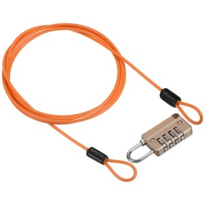 Unique Bargains Locker Luggage Bike 4 Digit Combination Lock with Security Cable Set - 1 of 4