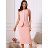 INSPIRE CHIC Women's Work Button Down Sleeveless Vest Blazer and Pencil Skirt Suit Set 2 Pcs - 3 of 4