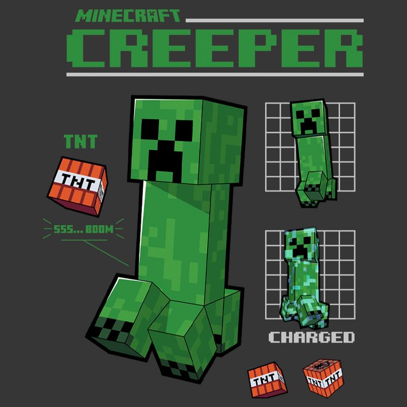 Boy's Minecraft Creeper Graph Charged T-Shirt, 2 of 6