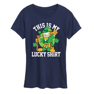Women's - Garfield - This Is My Lucky Shirt Short Sleeve Graphic T-Shirt - 1 of 4