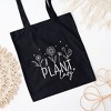 City Creek Prints Plant Lady Flowers Canvas Tote Bag - 15x16 - Black - 2 of 2