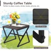 Tangkula Set of 3 Rattan Wicker Rocking Chairs Table Bistro Set Cushioned Rocker Patio - 2 of 4