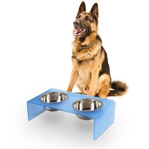 THE LICKER STORE Keaton Modern Acrylic Rectangular Elevated Pet Feeder - 1 of 4