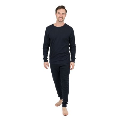 Leveret Mens Two Piece Cotton Pajamas Solid Navy Xl : Target