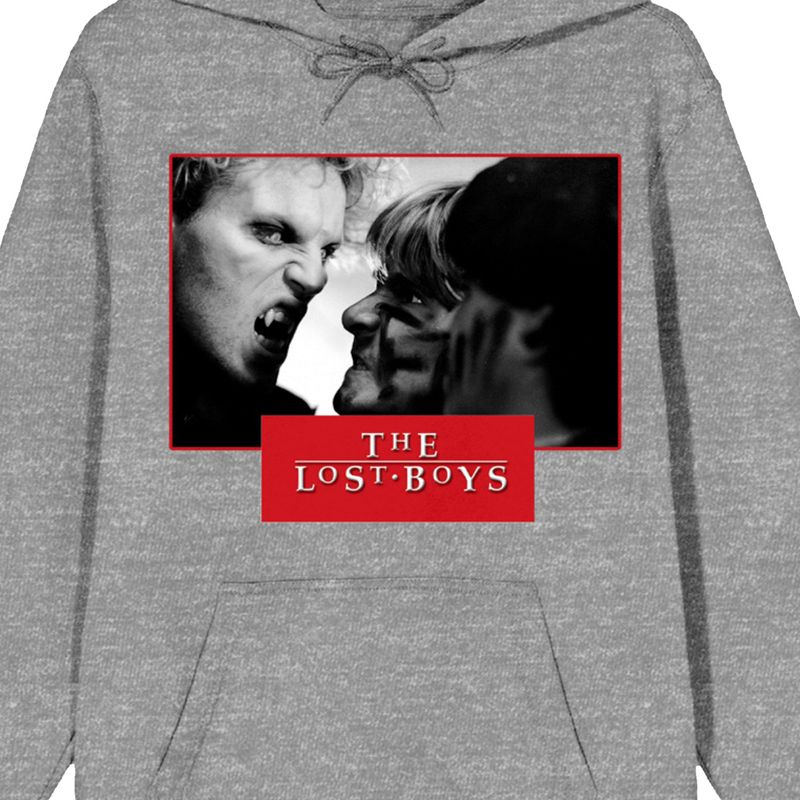 Lost Boys Screenshot Art Long Sleeve Gray Heather Women's Hooded Sweatshirt, 2 of 4