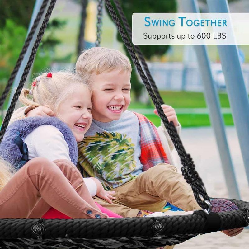 SereneLife Net Swing for Kids Outdoor - Black, 3 of 9