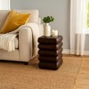 Royal Hampton 18" Side End Table | Sculptural Stacked Design | Acacia Wood - 3 of 4