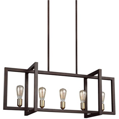 Feiss Finnegan 40" Wide New Bronze Kitchen Island Light Chandelier