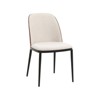 LeisureMod Verve 5-Piece Dining Set - 36" Round MDF Top Table, 4 Leather Dining Side Chairs - 3 of 4