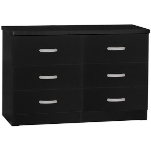 Better Home Products Megan Wooden 6 Drawer Double Dresser in Black - 1 of 2