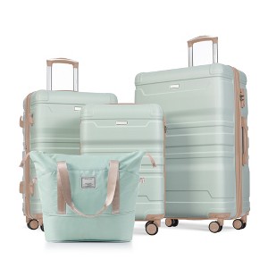 Luggage Sets of 4 Pieces, 20" 24" 28" Expandable Suitcase with Travel Bag, Carry On Luggage Suitcase Set with 360 Degree Spinner Wheels for Travel - 1 of 4