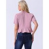 INSPIRE CHIC Women's Casual Open Front 3/4 Sleeve Collarless Business Blazer Cardigan - 3 of 4