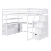 NicBex Full Size Bunk Bed with Desk Loft Bed Bed Frame with Storage Racks, Drawers, Stairs, Guardrails, No Box Spring Required - 3 of 4