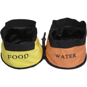 Pet Life Dual Folding Food and Water Collapsible Pet Travel Cat and Dog Bowl - 1 of 1