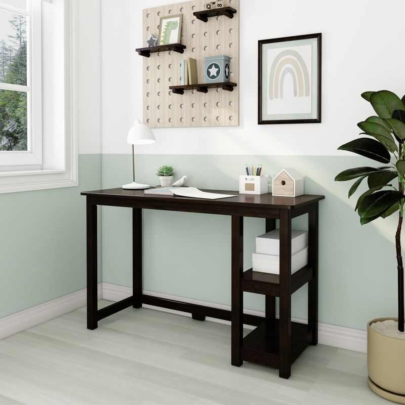 Max & Lily Solid Wood Desk with Shelves, 4 of 5
