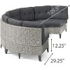 Christopher Knight Home Monte Bello Modular Half-Circle Outdoor Wicker Sofa Set with Cushions - 3 of 4