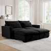 3 Pieces Modern Sofa With Storage Ottoman, Modular Couch Sectional Sofas Small With Pillows And Round Armrests, Small L Shape Sofa-Cuddlewood - 3 of 4
