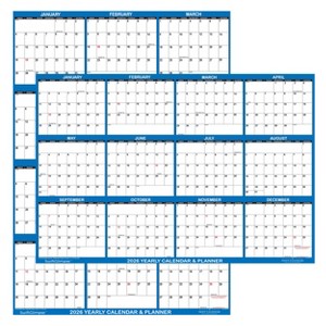 SwiftGlimpse 32"x48" 2026 Wall Calendar Navy Blue - 1 of 4