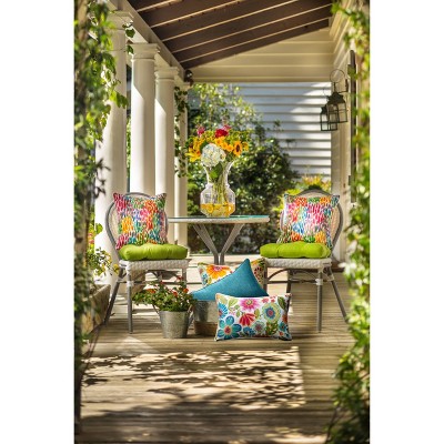 Bright Floral Multicolor Rectangular Outdoor Throw Pillows Set