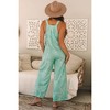Amaryllis Women's Wide Leg Overalls Printed Adjustable Strap Relaxed Fit Pockets Flowy Jumpsuit - 3 of 4